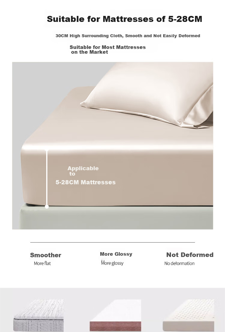 Yuanshenghuo 100-Piece Fitted Sheet Set, Washable Mattress Protector Non-Slip Bed Cover, Pink Beige, 150*200cm 7
