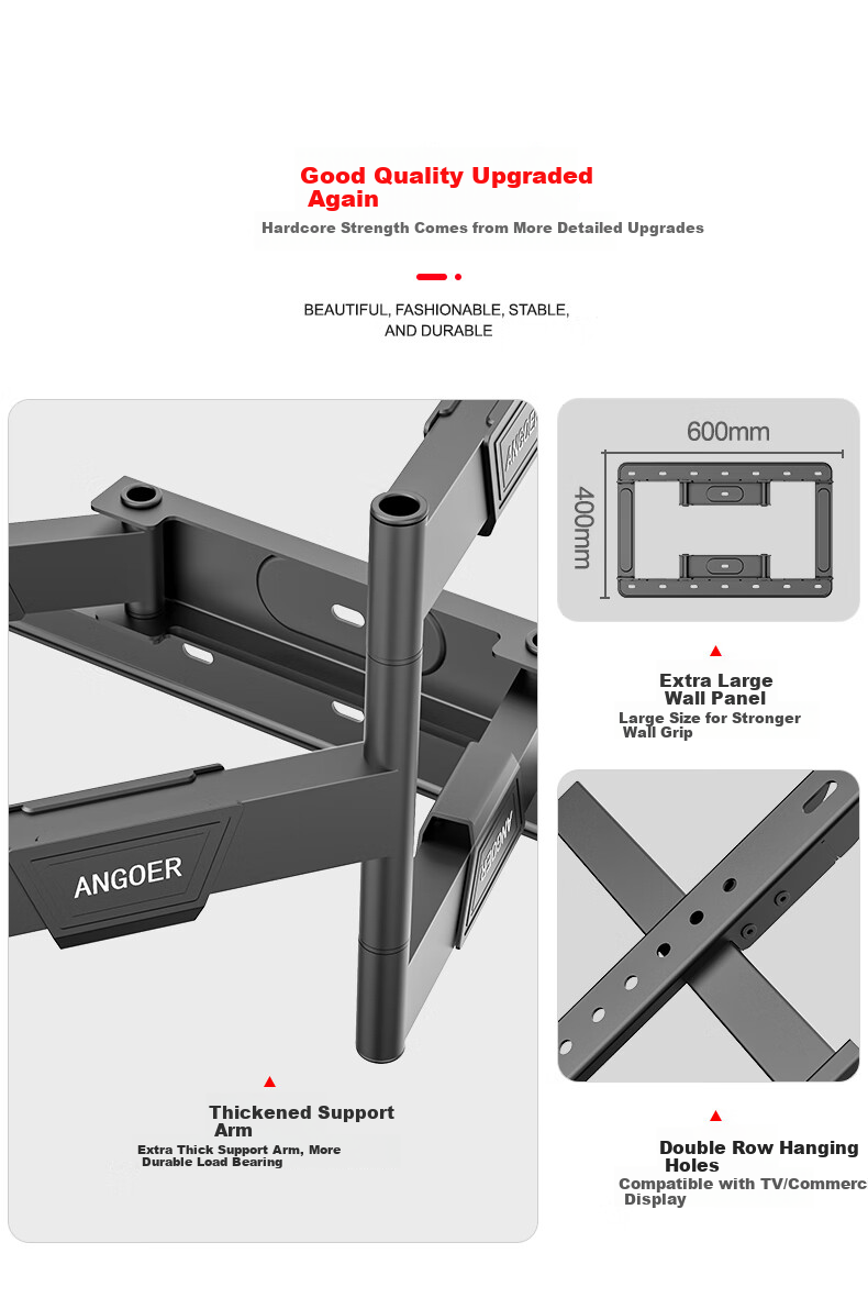 Aige TV Wall Mount for 65-100 Inches, Extendable And Rotatable Bracket, Compatible with Multiple Brands, TV Stand, Smart Screen LCD Wall Mount NT-100 5