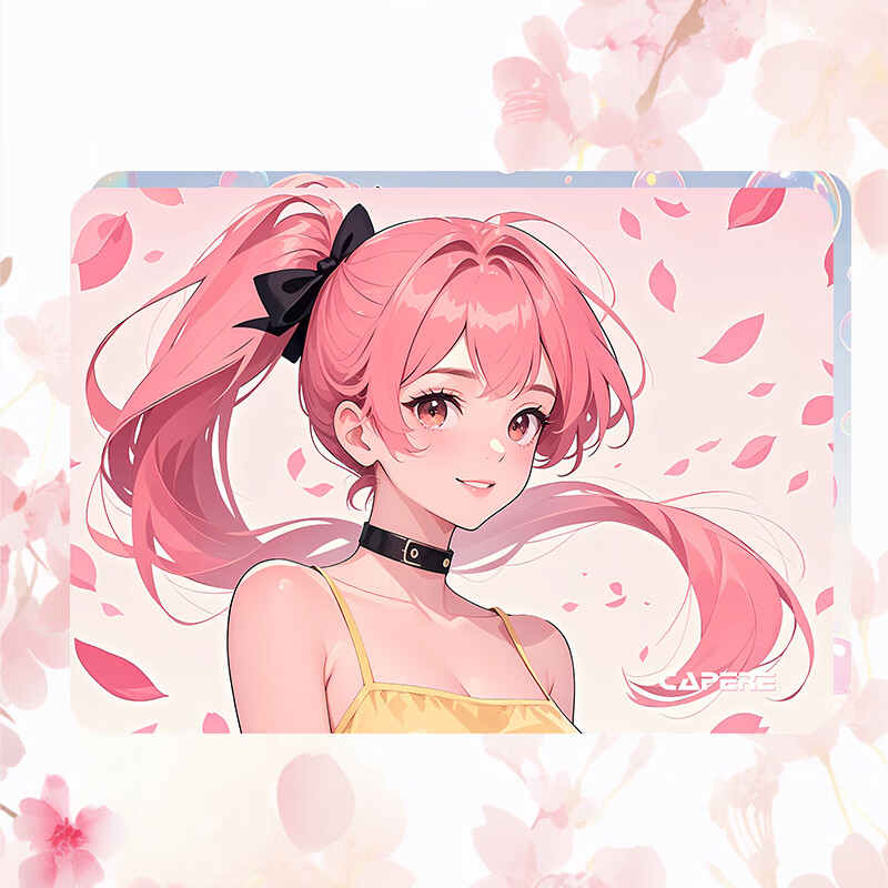 CAPERE Waterproof Full Steel Anti-Erosion Glass Mouse Pad Gaming Mat Thickened Non-Slip PU Base E-Sports [Xing Xian] Glass Pad/First Love Cherry Blossom 350x250x6mm