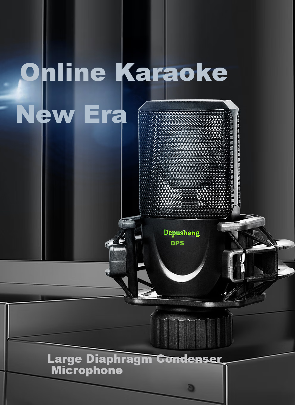 Depusheng E9 Sound Card Microphone Wired for Live Streaming, Computer Singing, Online Classes, Voice Recording, Audiobooks, Dubbing, PUBG Voice Chat, Gaming, Quanmin Karaoke, Live Streaming Hosts, Large Diaphragm, Noise Reduction Condenser Microphone 1