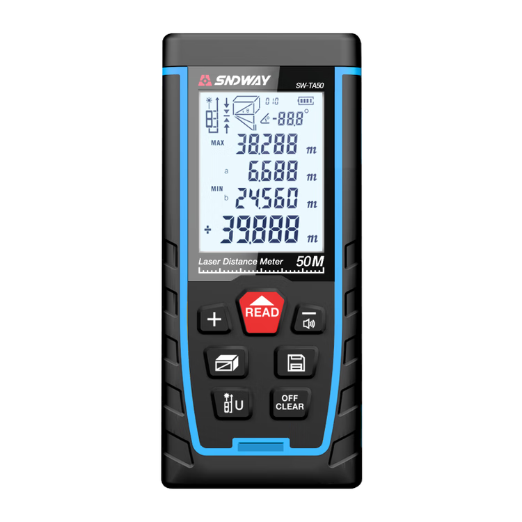 SNDWAY Laser Distance Meter High-Precision Infrared Measuring Ruler Indoor Electronic Ruler Laser Ruler SW-TA50