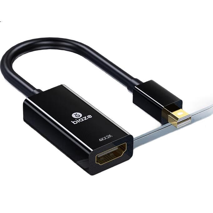 Переходник BIAZE Mini DP на HDMI, Thunderbolt 2 Male to Female, 4K Mini DP HD Адаптер для Apple MacBook, Surface, мониторов, проекторов