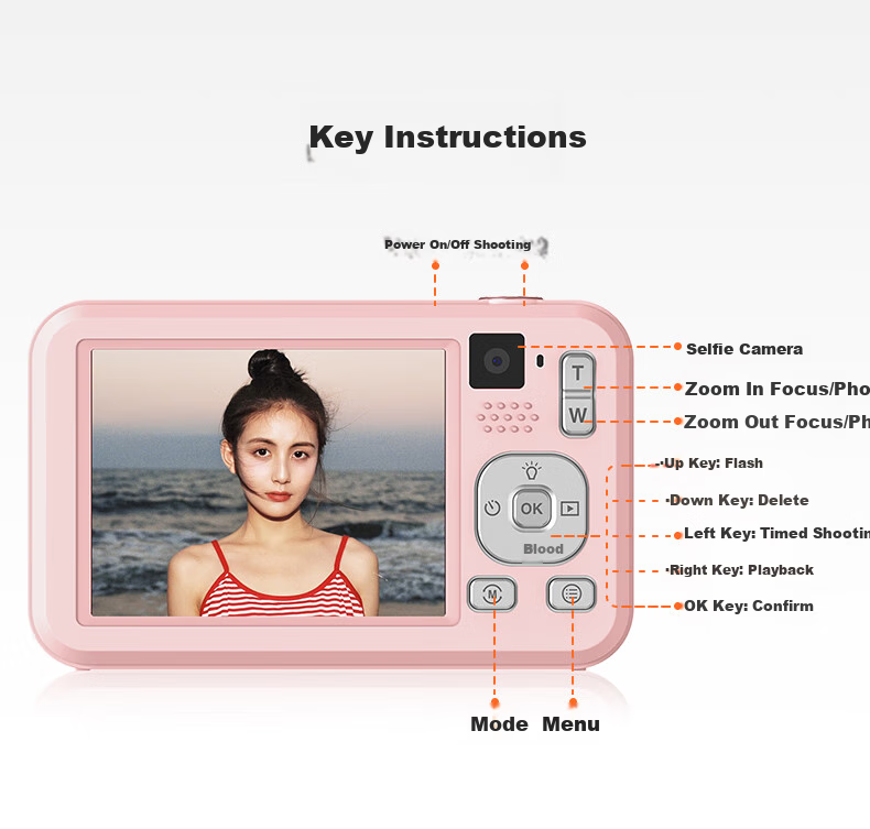 CAIZU Z1 Dual Rear Cameras 6400W Pixel Digital Camera Selfie Vlog Compact Camera for Students to Transfer Photos to Phones Alternative CCD Camera Birthday Gift Present 9