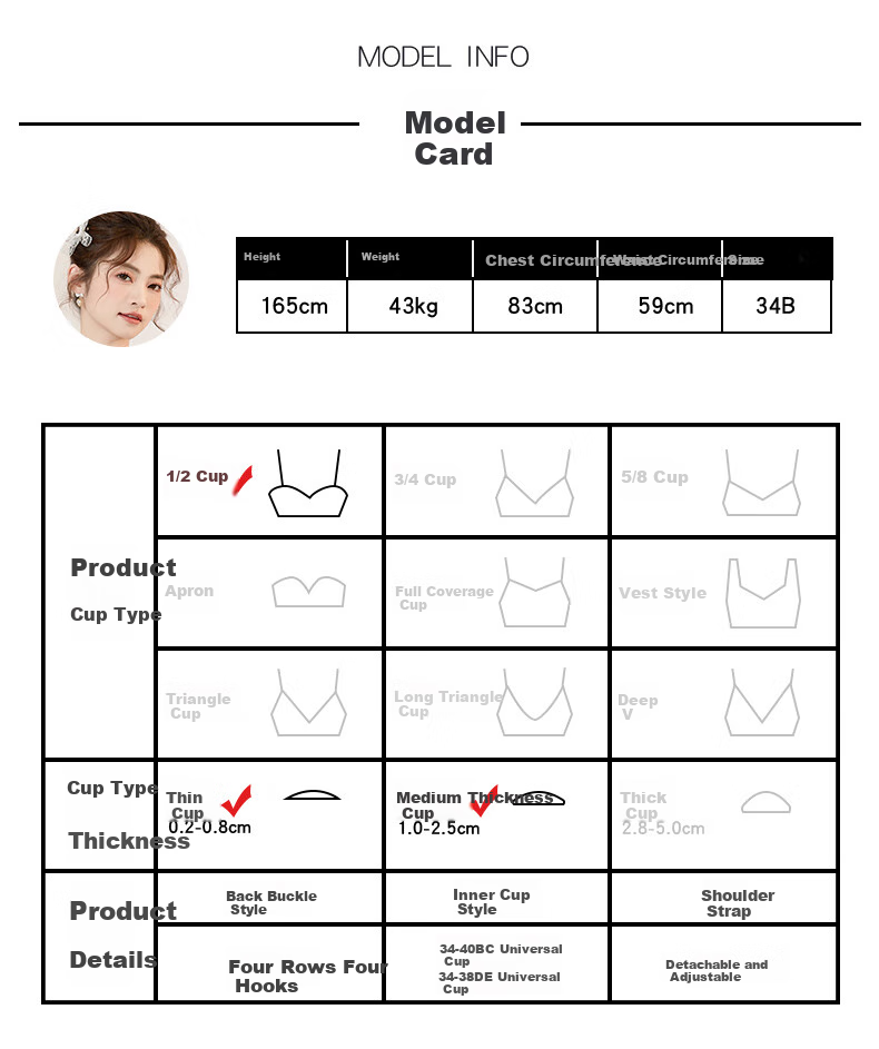 MiiOW Strapless Bra for Women, Non-Slip Push-Up, Invisible Seamless Backless Bra, Anti-Sagging Camisole Brassiere 13