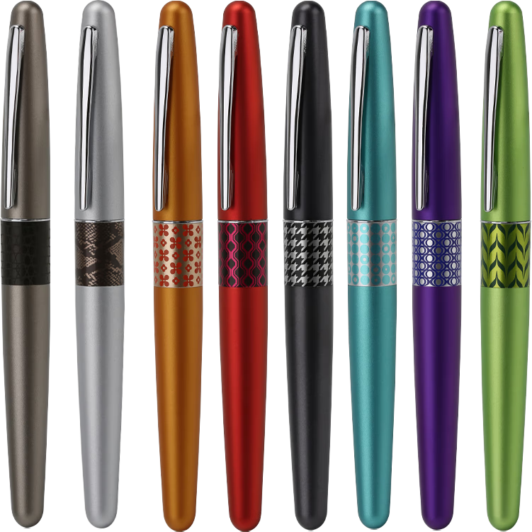 PILOT 88G Fountain Pen for Students' Handwriting Practice And Adult Calligraphy, Metal Pen Barrel Business Signature Pen, Light Green Marble FP-MR3 F Nib