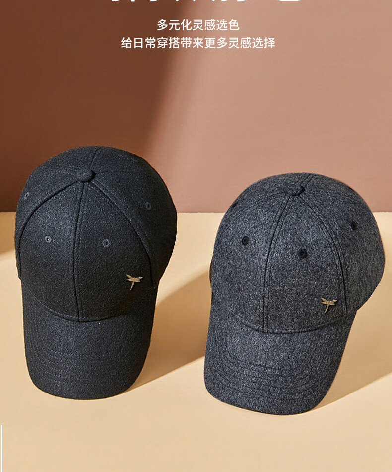 RED DRAGONFLY Men's Winter Warm Wool Baseball Cap Middle-aged and Elderly Dad Grandpa Duckbill Hat 2