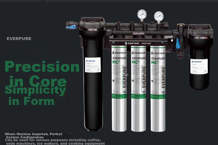 Everpure Coffee Shop/Milk Tea Shop/Chinese Restaurant Direct Drinking Filter Zero Wastewater 5.1L/min 5100L Water Production Commercial Water Purifier MC2 Triple High-End Model 4
