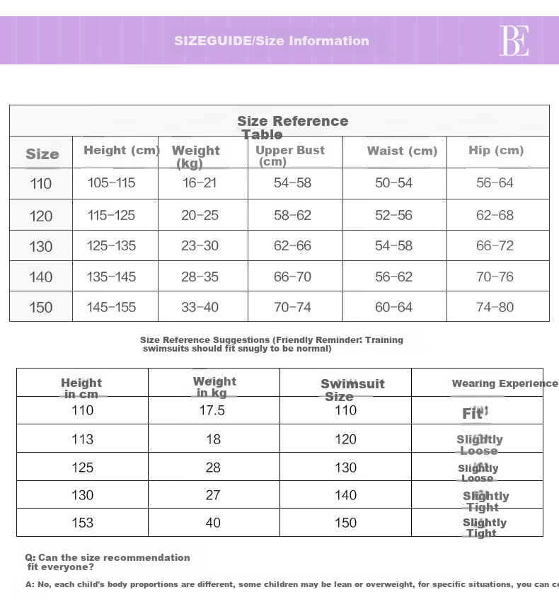 BALNEAIRE Kids One-Piece Swimsuit Boys' Swim Trunks Girls' Sun Protection Chlorine Resistant Quick-Dry Spa Beach 260201 120/60 7