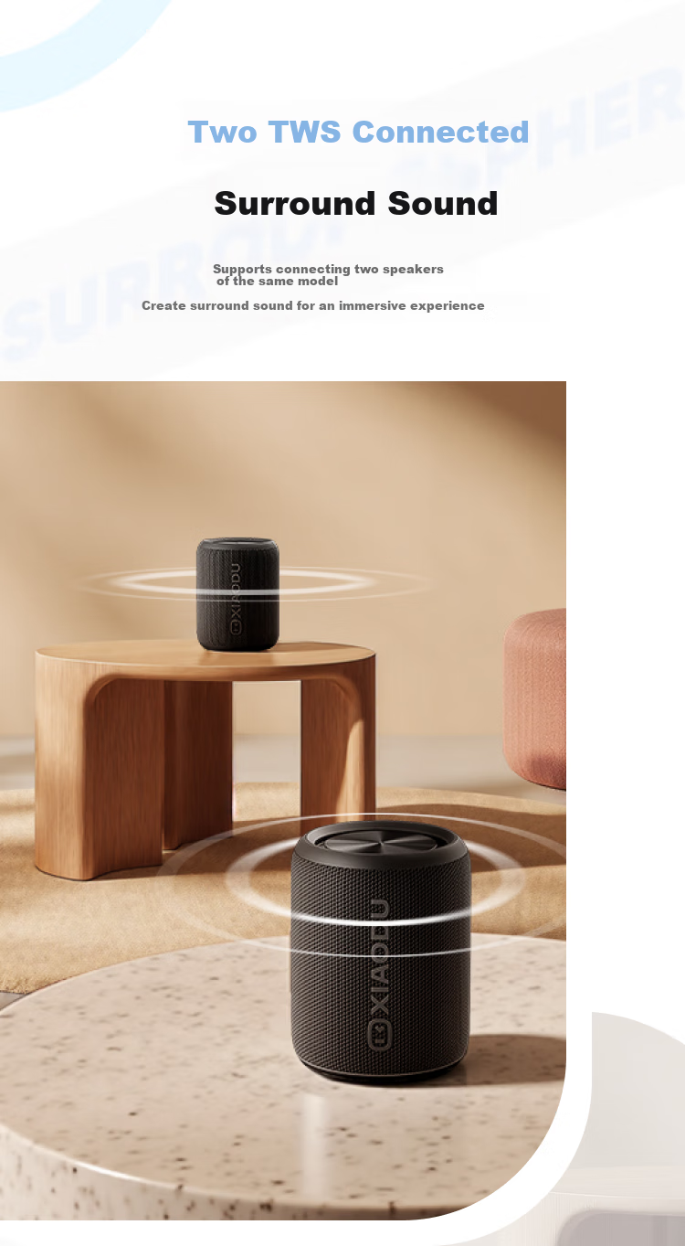 Xiaodu Bluetooth Speaker, Mini Lightweight Portable Bluetooth Speaker, Pengpai Sound Wave Acoustic Mini Cannon, Outdoor Dustproof Waterproof Camping, Ultra-Long Battery Life 8