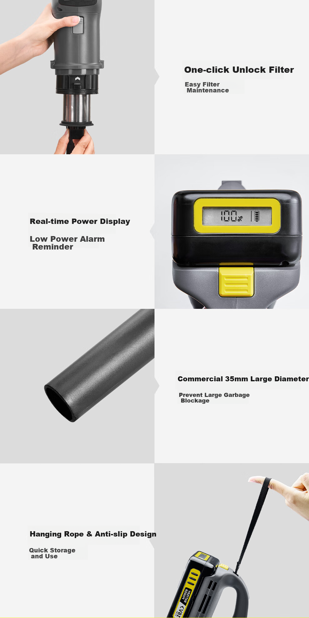 KARCHER German Cordless Vacuum Cleaner, Lithium Battery Handheld for Home And Commercial Use, Upright Design with Strong Suction Power, Suitable for Carpets, Pet Hair, Hotels, Office Buildings, And Cleaning Services, LVS1/1 BP 9
