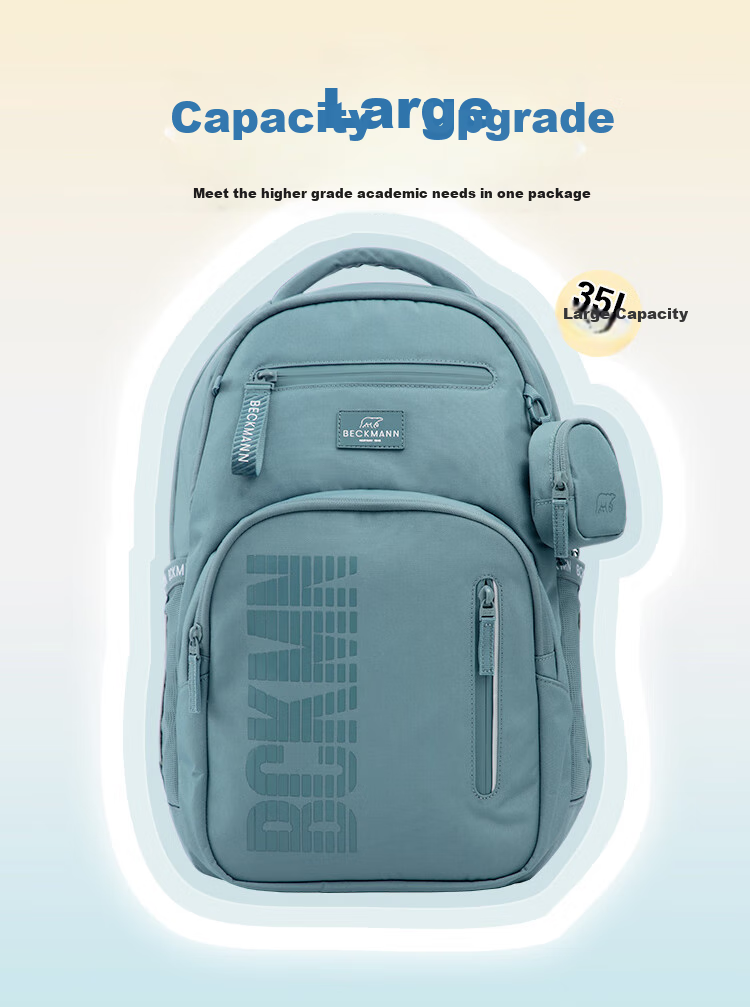Beckmann Norwegian Backpack for Middle And High School Students, Large Capacity, Reduced Burden, Spine Protection, Suitable for Male And Female Students in Grades 7-9 2