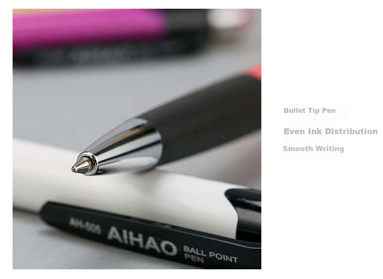 AIHAO [Back to School Essential] Retractable Ballpoint Pen 0.7mm Medium Oil Pen Bullet Tip Original Ball Pen Business Office Pen Student Blue Classic Ballpoint Pen 12 Pcs/box Ah505 10