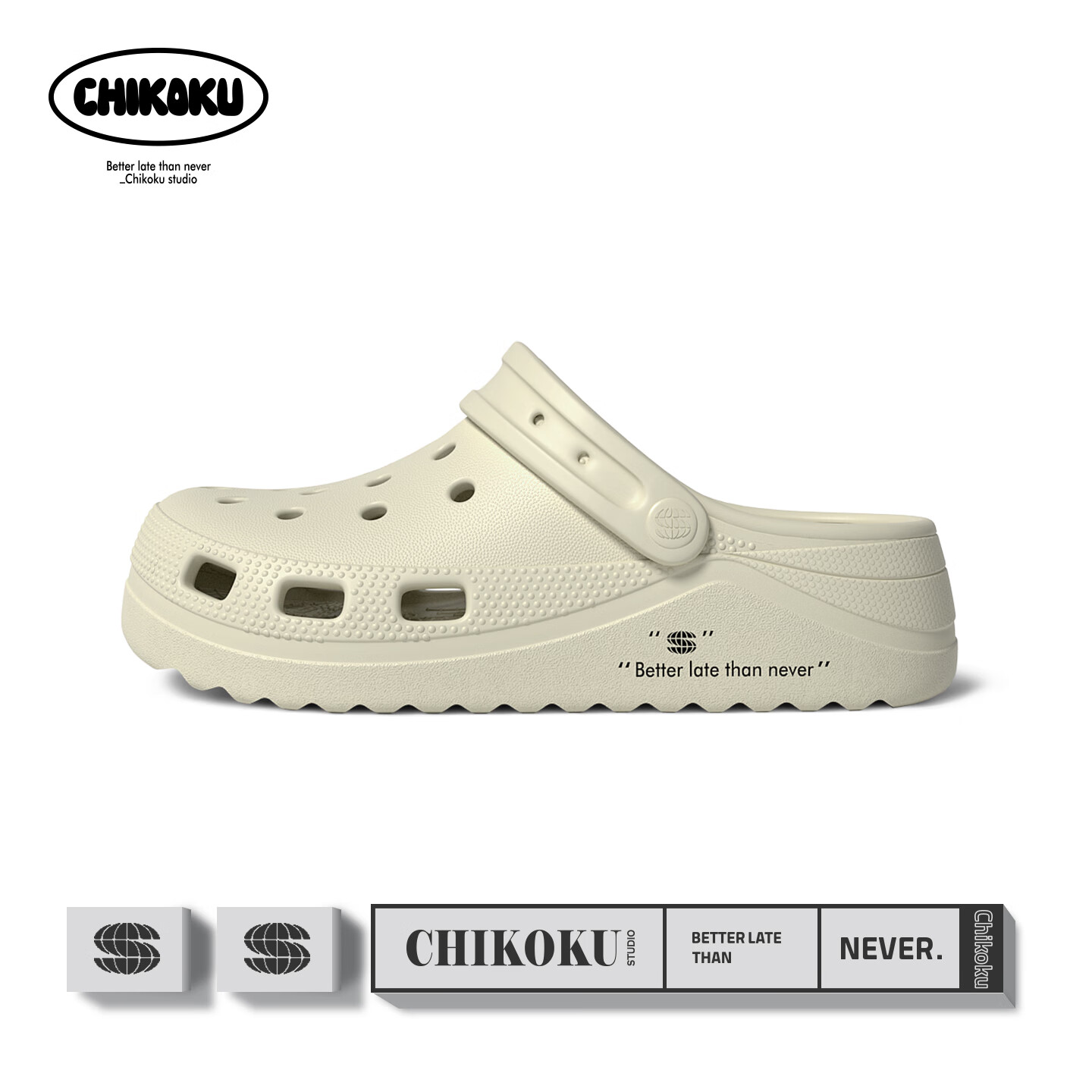 Chikoku Crescent Moon Arch Support Perforated Shoes, New Thick-Soled Slippers for Women And Men, Outdoor Wear, Non-Slip, Odor-Resistant Beach Sandals