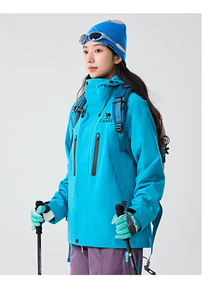 CAMEL [Wang Junkai's Choice] Outdoor Jacket Three-In Unisex Spring And Autumn Fleece-Lined Windproof Waterproof Mountaineering Coat 29