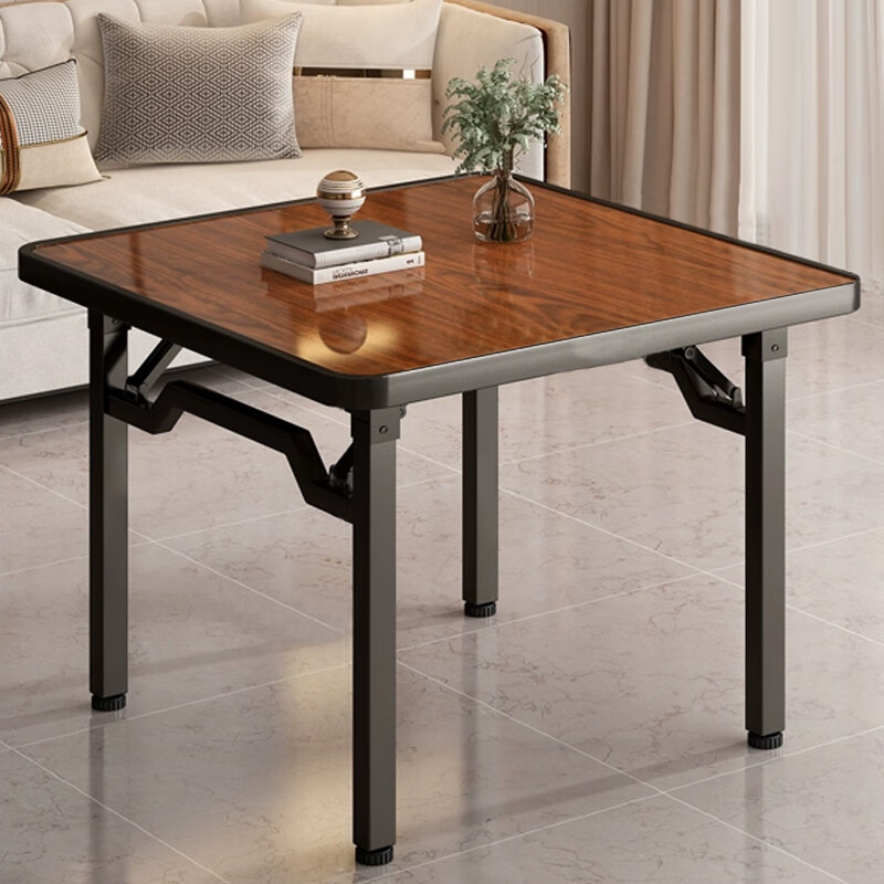 Zhuobo Folding Dining Table, Home Use Table for Mahjong And Guandan, Computer Desk, Study Desk, Square Table BZP7, Walnut Color, 80cm