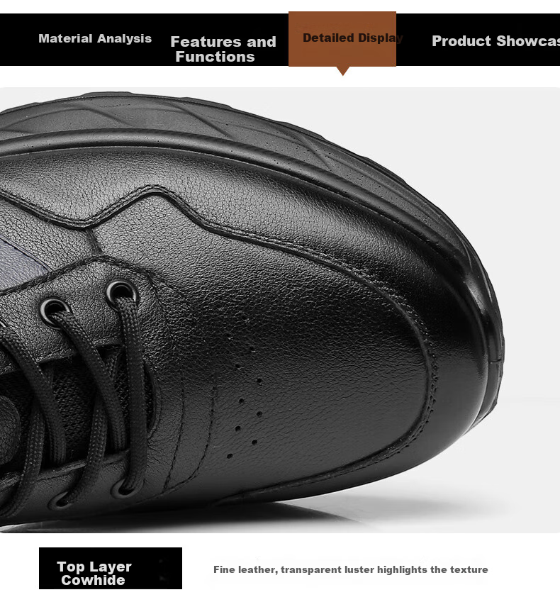 Qiangren Business Casual Shoes, Breathable And Comfortable Top-Grain Leather Men's Shoes, Simple Commuter Style for Men, JDA73227, Black, Size 39 8