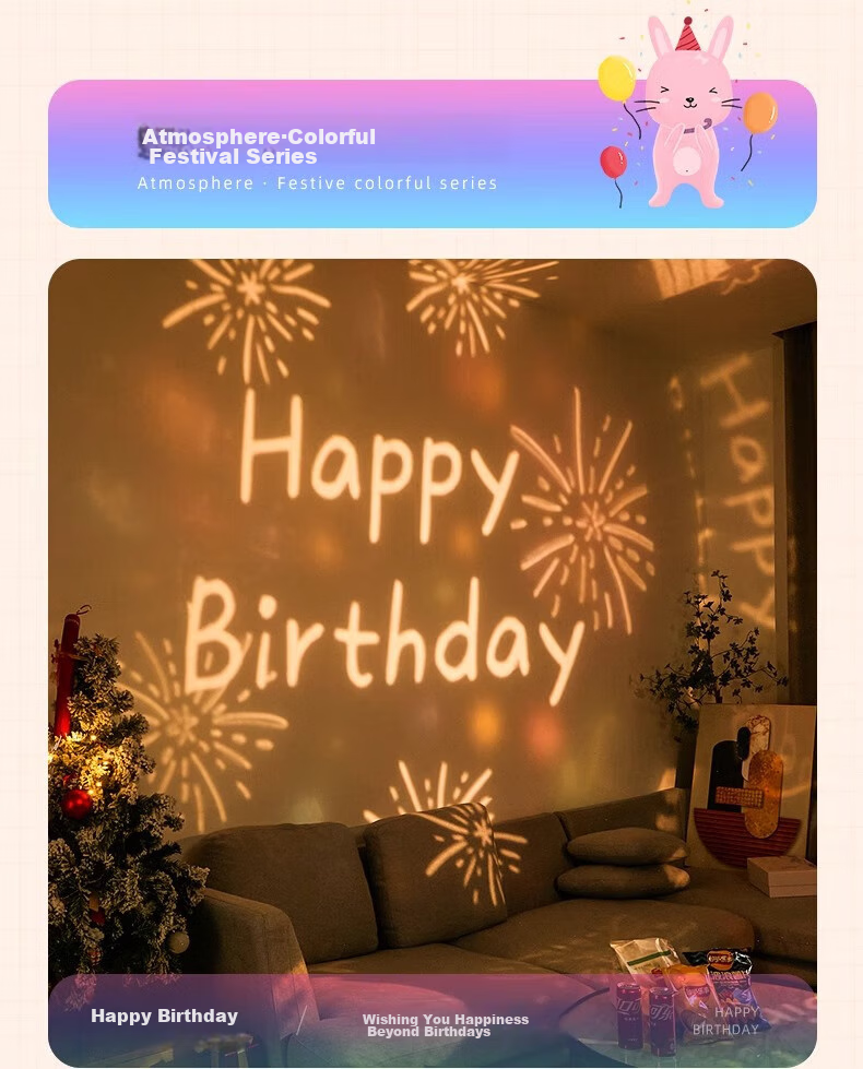 Xifeng Starry Sky Projection Lamp, Night Light, Bedroom Atmosphere Lamp, Children's Projector, Birthday Gift for Girls, High-End 12