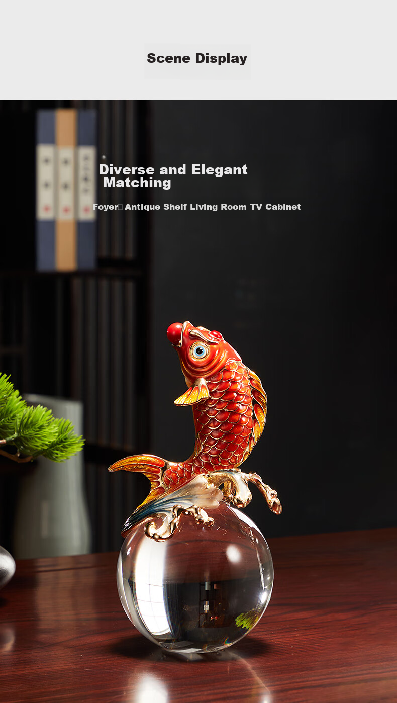 Nuoshiman Lucky Koi Fish Ornament for Business Opening, Housewarming, Moving Gift, Living Room And Office Decoration, New Year Present 10