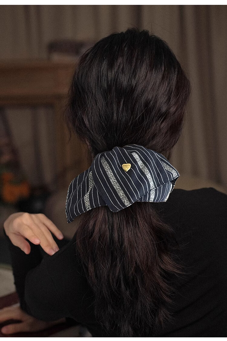 Xiangwan, Floral Butterfly Hair Tie, Vintage Ink Wash Dress Hem Hairband Ponytail Hairband, Hair Accessory, Headpiece, Mid-Autumn Festival Gift 7
