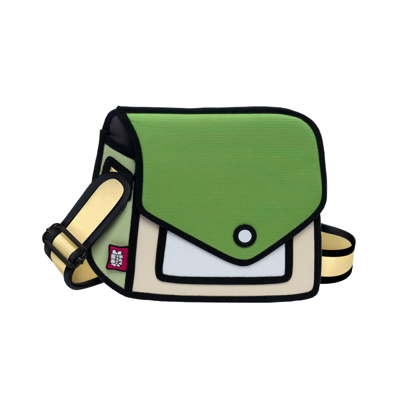 JumpFromPaper Birthday Gift HeeHee Mini 2D Crossbody Commuter Shoulder Bag for Women Grass Green