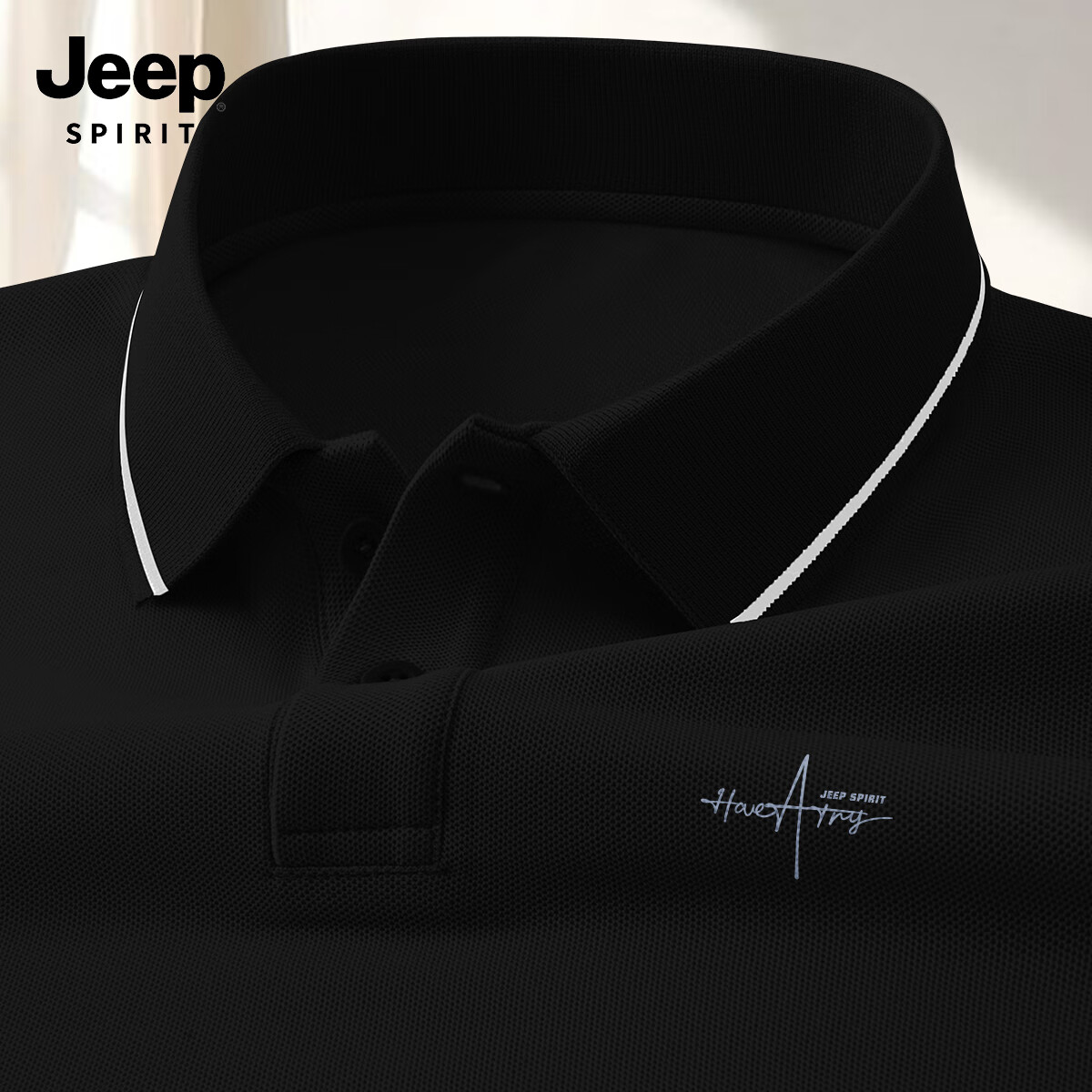 JEEP SPIRIT Men's Short Sleeve Polo Shirt Summer Fashion Casual Collar Business Youth Trendy T-Shirt