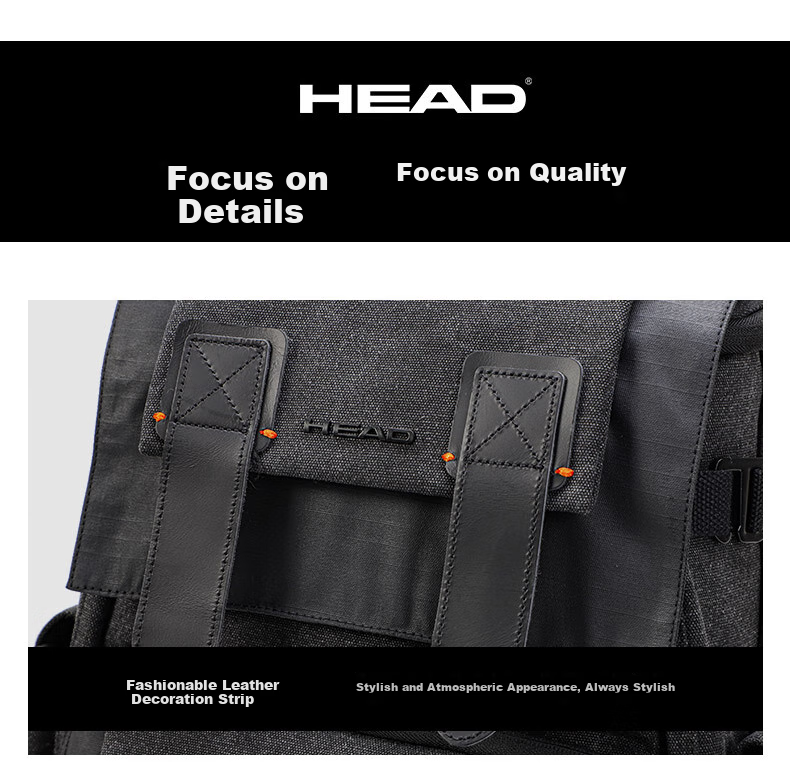 HEAD Backpack for Men And Women, 15.6-Inch Laptop Bag, Cool And Stylish Schoolbag with Large Capacity, Water-Resistant Cycling Backpack 25