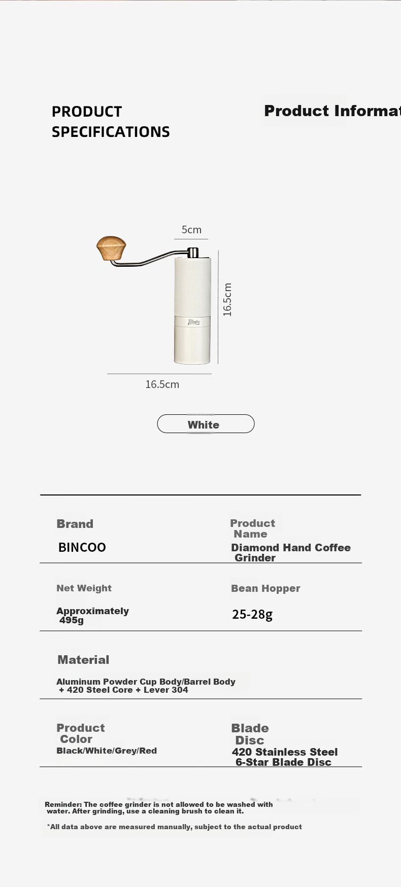 Bincoo Hand-Cranked Coffee Grinder with CNC Steel Core Hexagon, All-In Manual Italian Coffee Machine, Coffee Bean Grinder 11