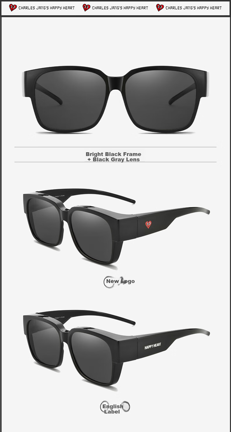Chaersitaoxin Polarized Sunglasses Clip-Ons for Women, UV Protection, Strong Light, Myopia, Sunglasses for Men, Driving Specific CH-8101 Letter Style 13