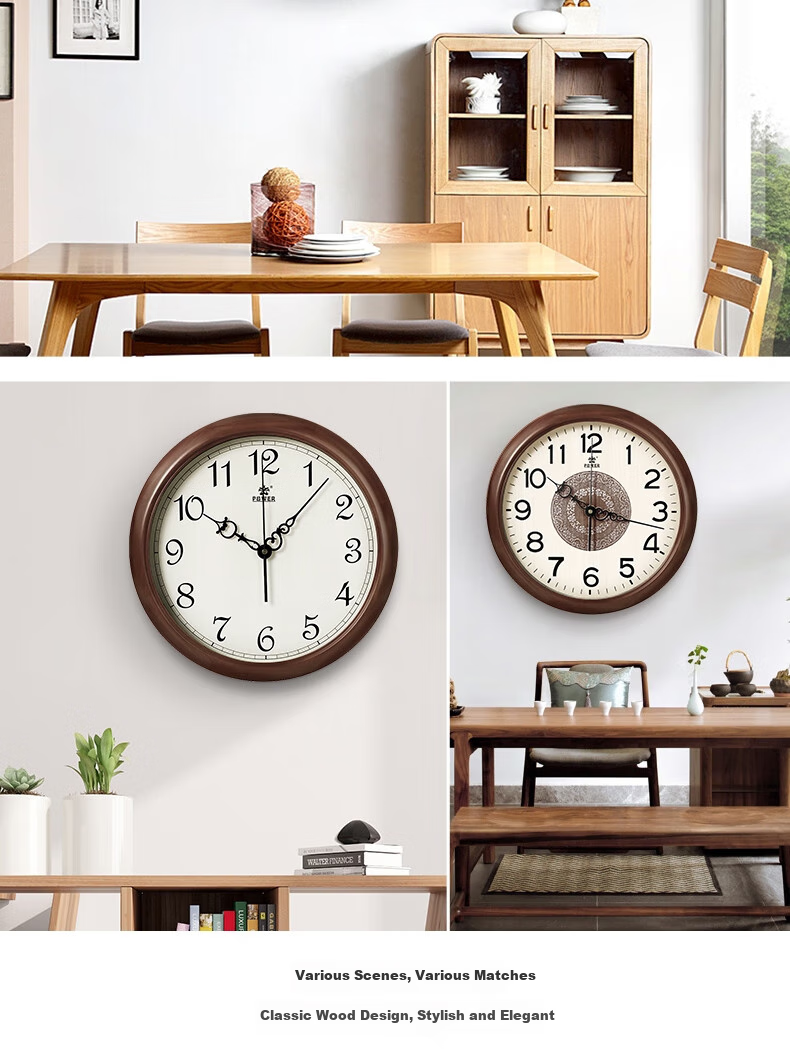 POWER Solid Wood King Wall Clock, Simple Wall-Mounted Timepiece, Living Room 2024 New Quartz Clock, 38cm 8