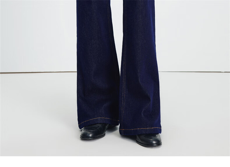 Navigare Small Sailboat Brushed Skin-Friendly Washable Jeans, Autumn And Winter Style, Women's Lyocell Trousers, Flared Pants, 2342575508 22