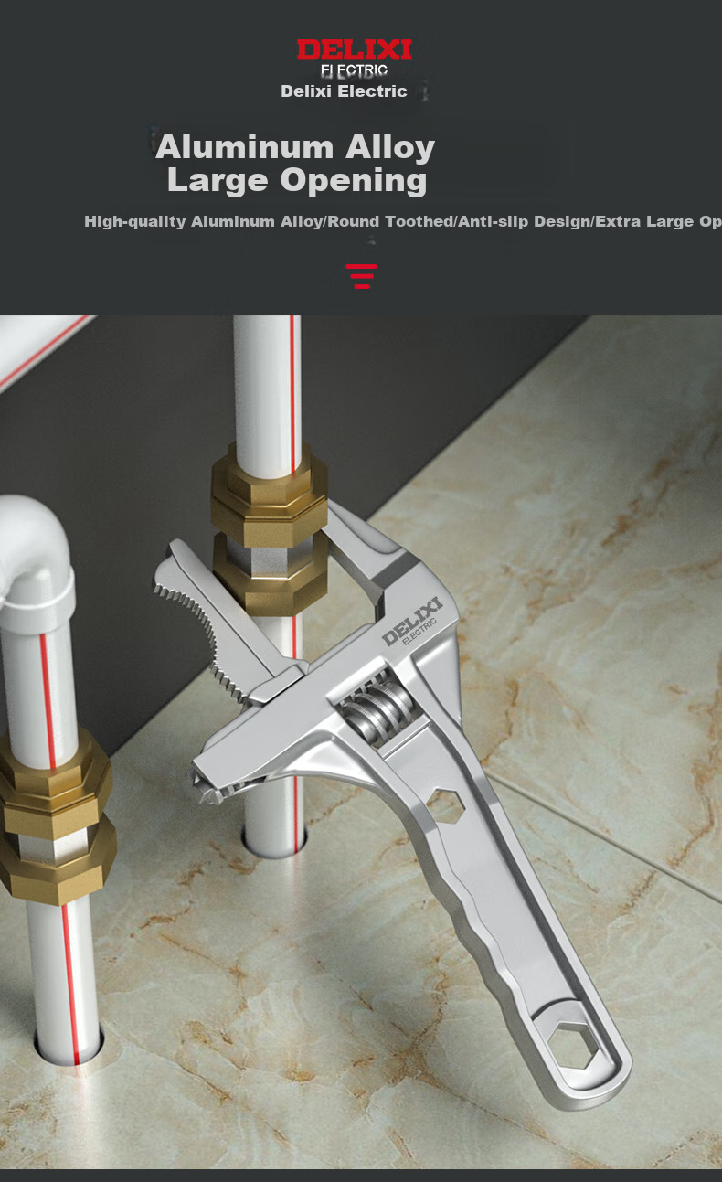 DELIXI Plumbing Installation Bathroom Wrench, Universal Multi-Functional Wrench, Short Handle, Wide Opening, Faucet-Specific Tool 2