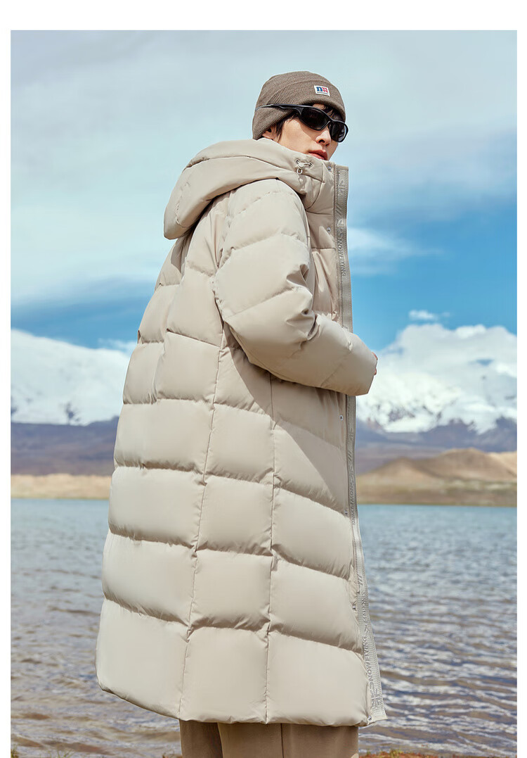 Xuezhongfei New Long Hooded Down Jacket Classic 3D Embroidery Hidden Pockets Skin-Friendly Thickened 4