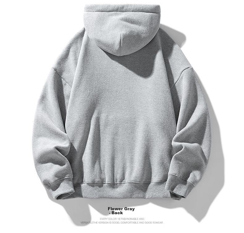 Mianzhi Men's Sweatshirt, Hong Kong Style Versatile Trendy Hoodie, Loose-Fitting Couple's Casual Top, White, L 15