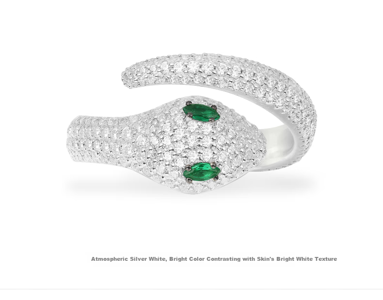 APM Monaco Green Eye Snake Ring, Luxurious High-End Couple Rings, Birthday Gift for Girlfriend Or Wife 5