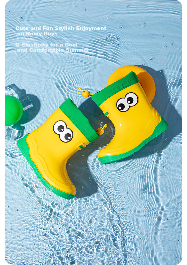 B.Duck Children's Rain Boots, Cute Cartoon Waterproof Shoes for Girls And Boys, Toddler Water Shoes, Model 5917, Brown, Size 26 2