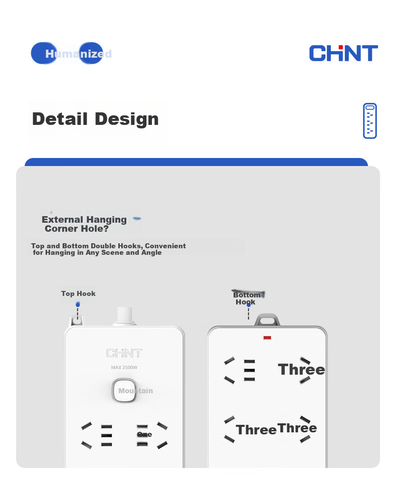 CHNT Socket/power Strip/outlet Strip/power Bar/extension Cord, 6 Outlets with Master Switch, Wireless, No Cord 12