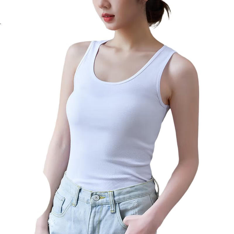 MiiOW Women's Camisole Tank Top, 2025 New Style, Pure Cotton Undershirt, Inner Wear Or Outer Wear Sleeveless Top, White, M