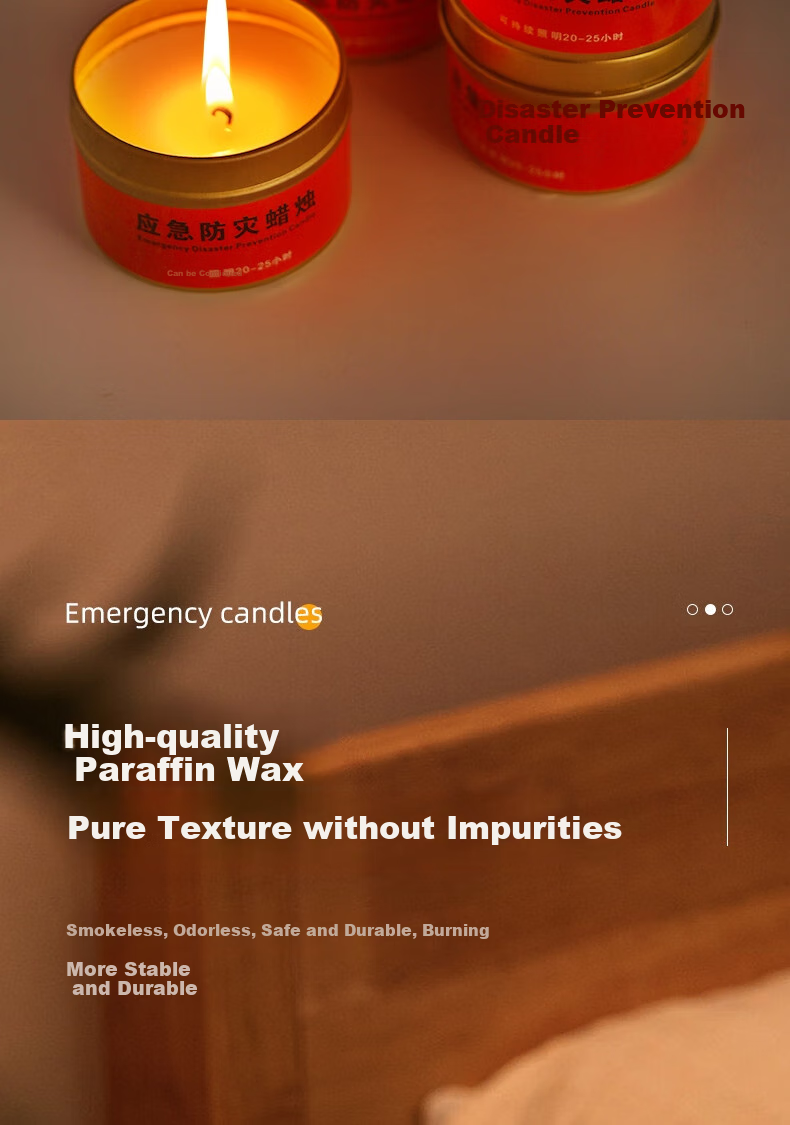 Bingyou Emergency Candles, Pack of 3, Disaster Prevention, Power Outage, Emergency Lighting, Extra Long Burning Time, Windproof, Smokeless And Odorless 5