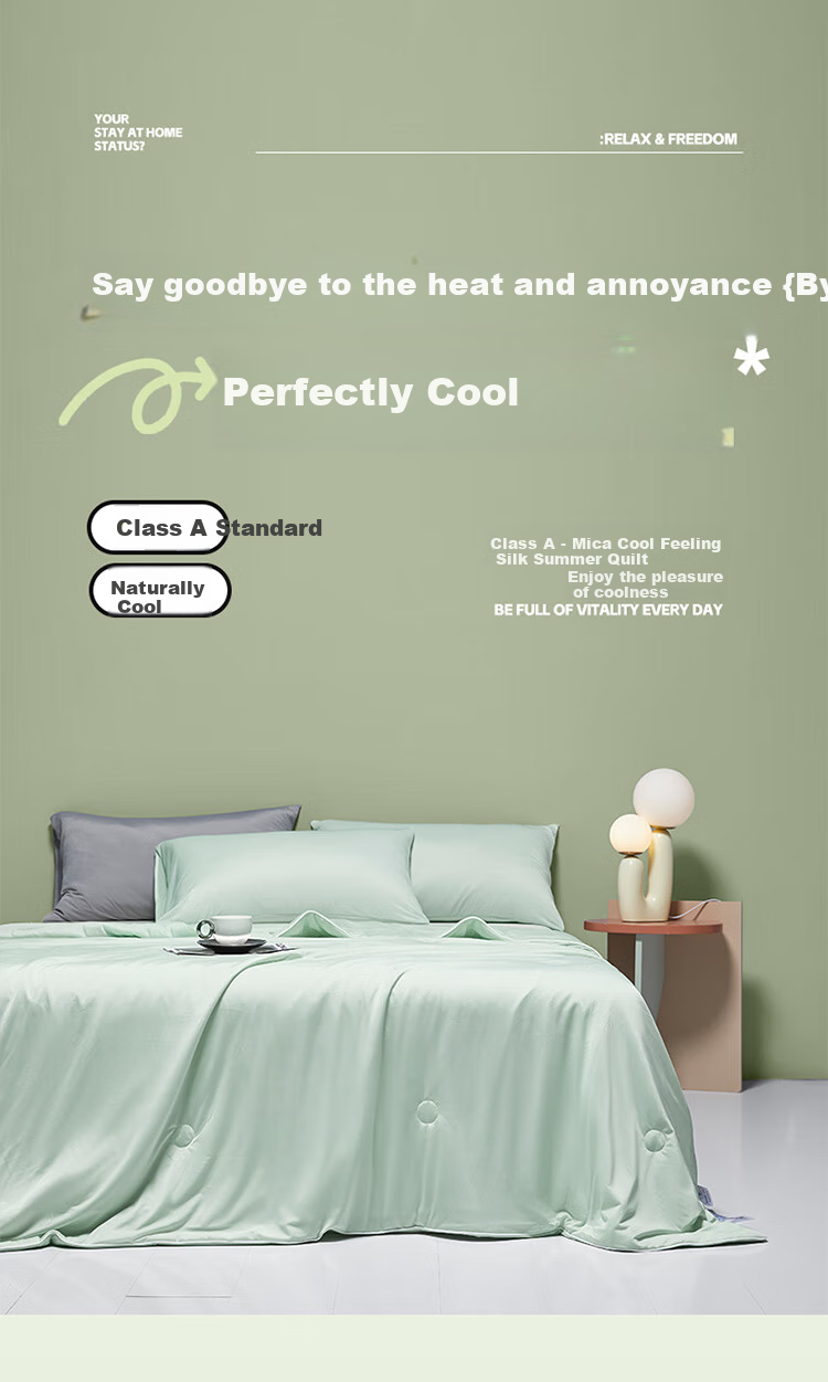 Wuyinliangpin Class A Cooling Air Conditioning Quilt, Washable Summer Cool Quilt, Cooling Value 0.29, Water Green, 2.0m*2.3m 1