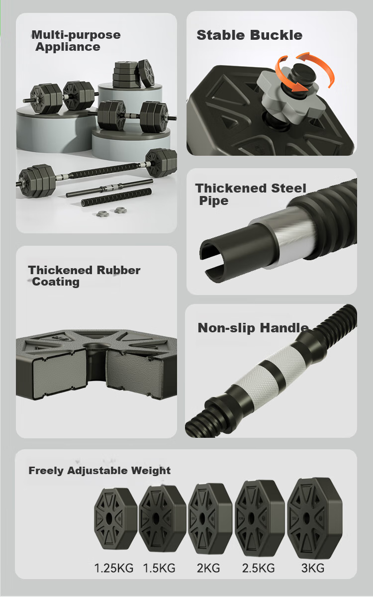 JD Original Dumbbell And Barbell Set, 40KG Adjustable Detachable Octagonal Stable Model 2