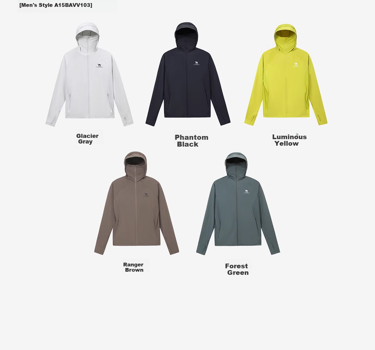 CAMEL Cold White Outdoor Sun Protection Clothing, Spring And Summer New Style, Men And Women Original Yarn Cool Feeling UPF50 Jacket Sun Protection Garment, XL 22