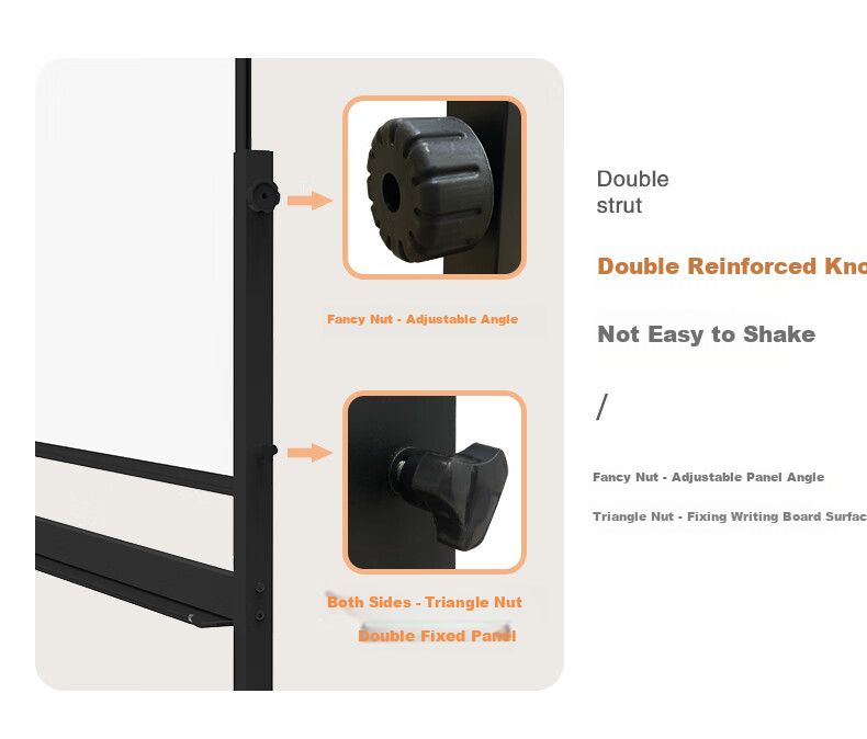 Bibiniu H-Shaped Stand Whiteboard 90*180cm, Conference Office Whiteboard Stand, Black Double Bar, Height Adjustable And Flipable, BBNV-D90180 12