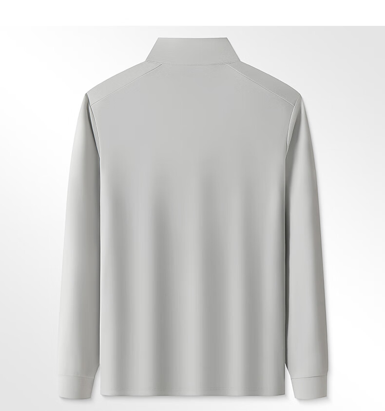 FIRS [7A Antibacterial] Men's Spring and Autumn Half-Zip Business Casual Pullover Long Sleeve T-Shirt 7