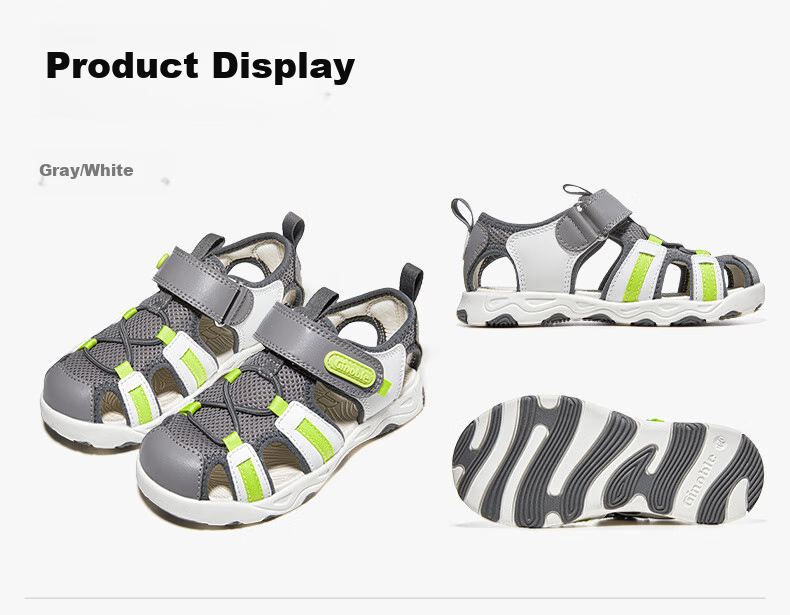 Ginoble Baby Toddler Soft Sole Breathable Sandals Functional Shoes GW1735 White Summer 2025 Unisex 7