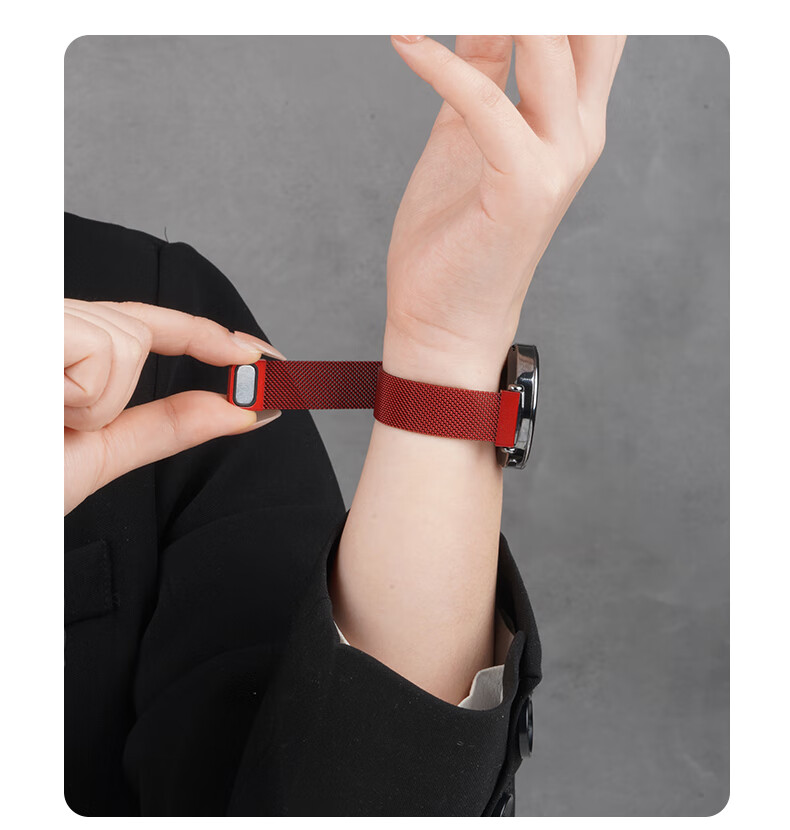 Watchbond Milan Magnetic Strap for Huawei GT6 GT5 GT5 Pro GT4 Watch Band, Milanese Magnetic 18mm Summer Wristband for 41/42mm Women and Men 24
