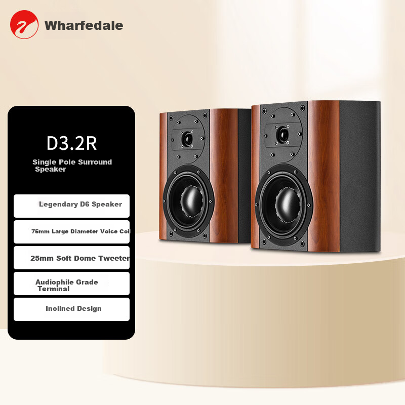 HiVi D3.2R Speakers, Home Theater Surround Sound System, Wooden HIFI High-Fidelity Speakers That Can Be Used As Bookshelf Speakers, Requires Amplifier