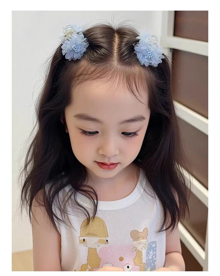 CHIMERA 2-Piece Small Floral Kids Hair Claw Bangs Clip Princess Hair Accessories Girls Hairpin Children's Day Gift 6.1 3