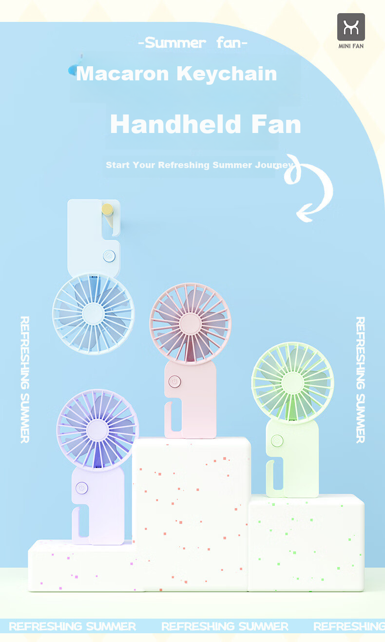Siyicai Handheld Fan, Portable Mini Fan for Home Use, USB Rechargeable Desktop Fan, Powerful Outdoor Cooling Fan, Compact And Stand-Up Design, Dream Purple 1