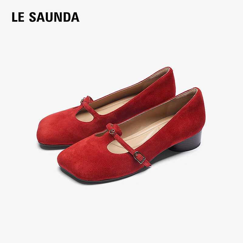 Laird & Dan Jin Jing Style Sheepskin Chunky Heel Red Vintage Mary Jane Shoes Women 6T34502 Truffle Black BKK 34