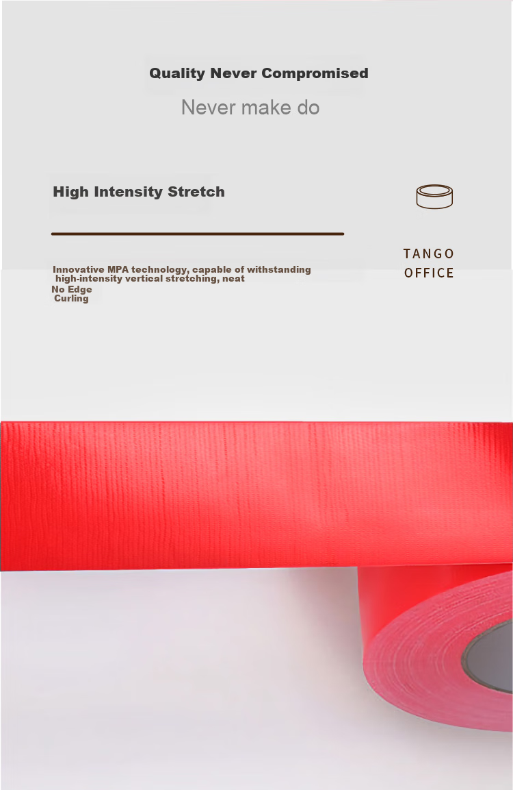 TANGO Office Strong Adhesive Tape High-Strength Carpet Splicing Fixing Line Tape Anti-Curl Edge Red 48mm*15y (13.7 Meters) 3 Rolls 3